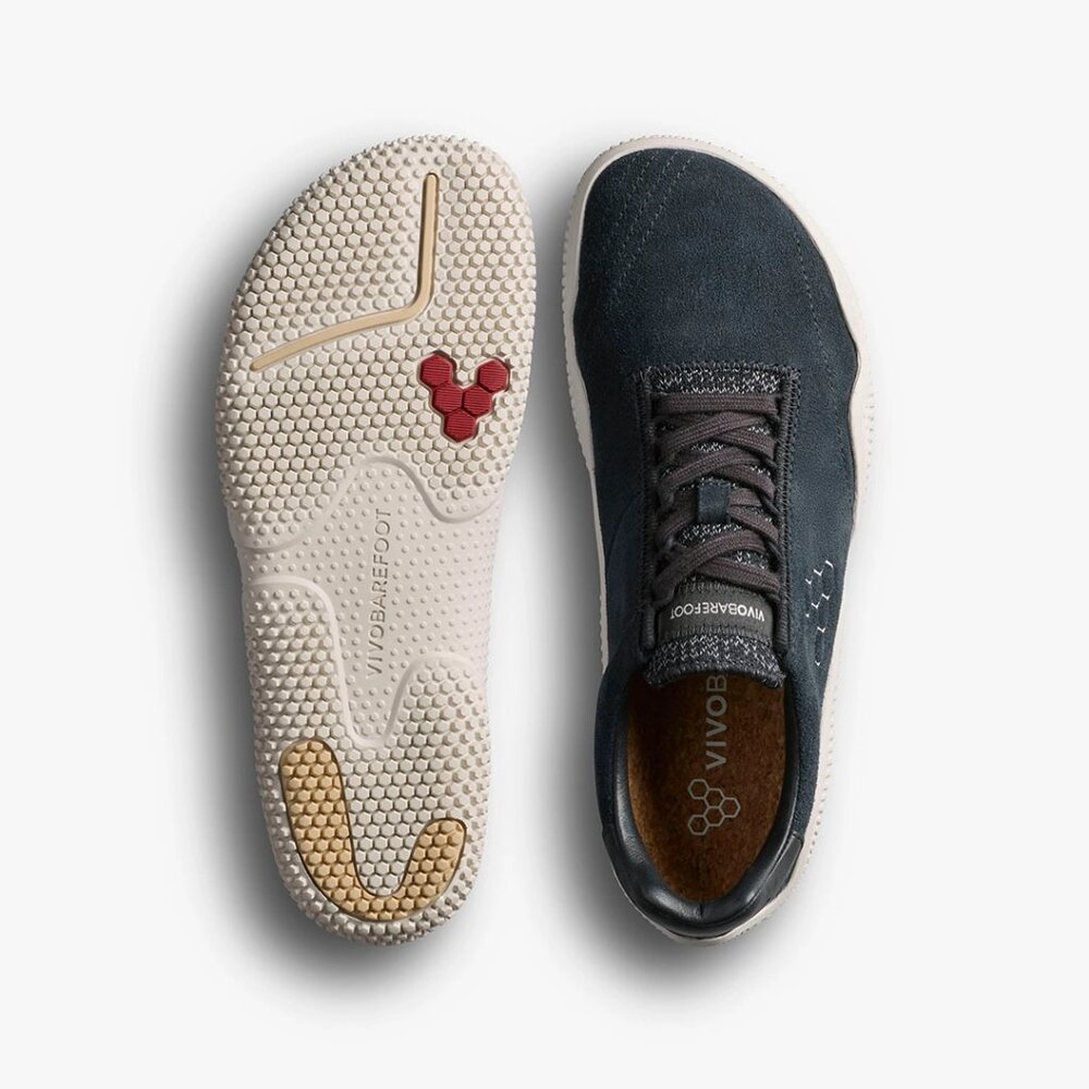 Vivobarefoot Motus Studio Sneaker Leather Womens in Suede Obsidian White - Picture 7 of 13